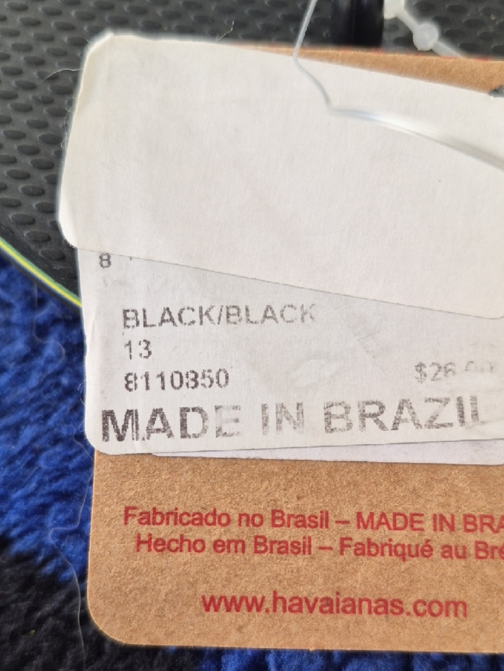 Havaianas Men's Black Flip Flops with Green and Yellow Brazilian Flag Detail - Picture 5 of 6